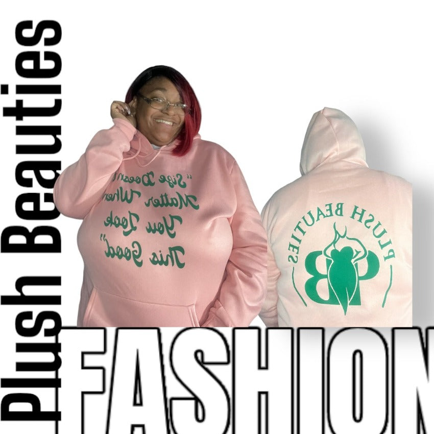 Pink and green slogan hoodie