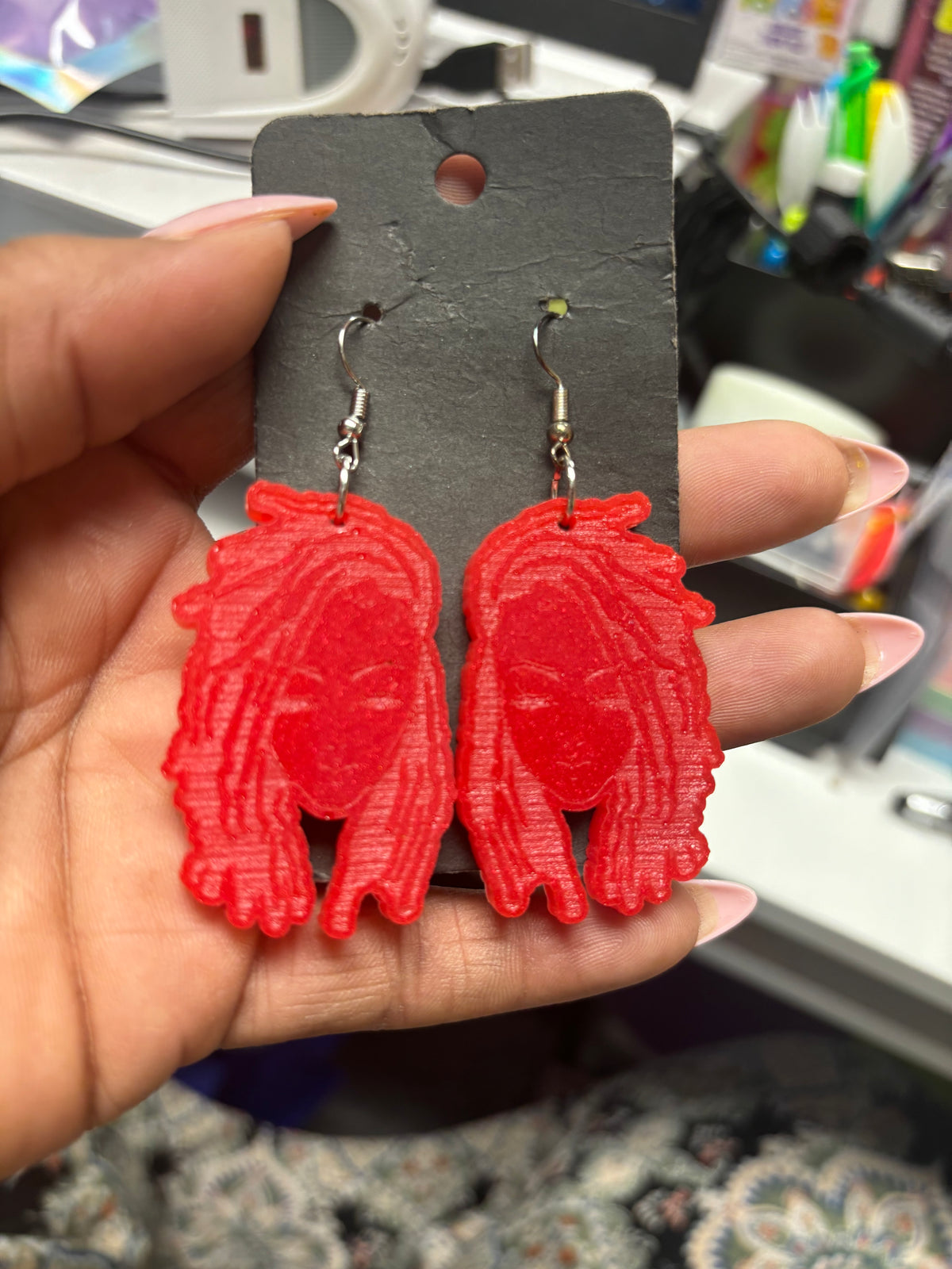 Dread Head Circle Earrings – Resin