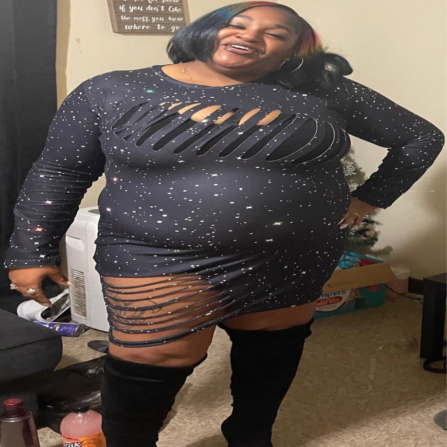 Ripped Mini Dress