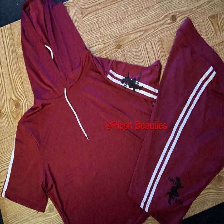 Burgundy Crop Top/Short Set