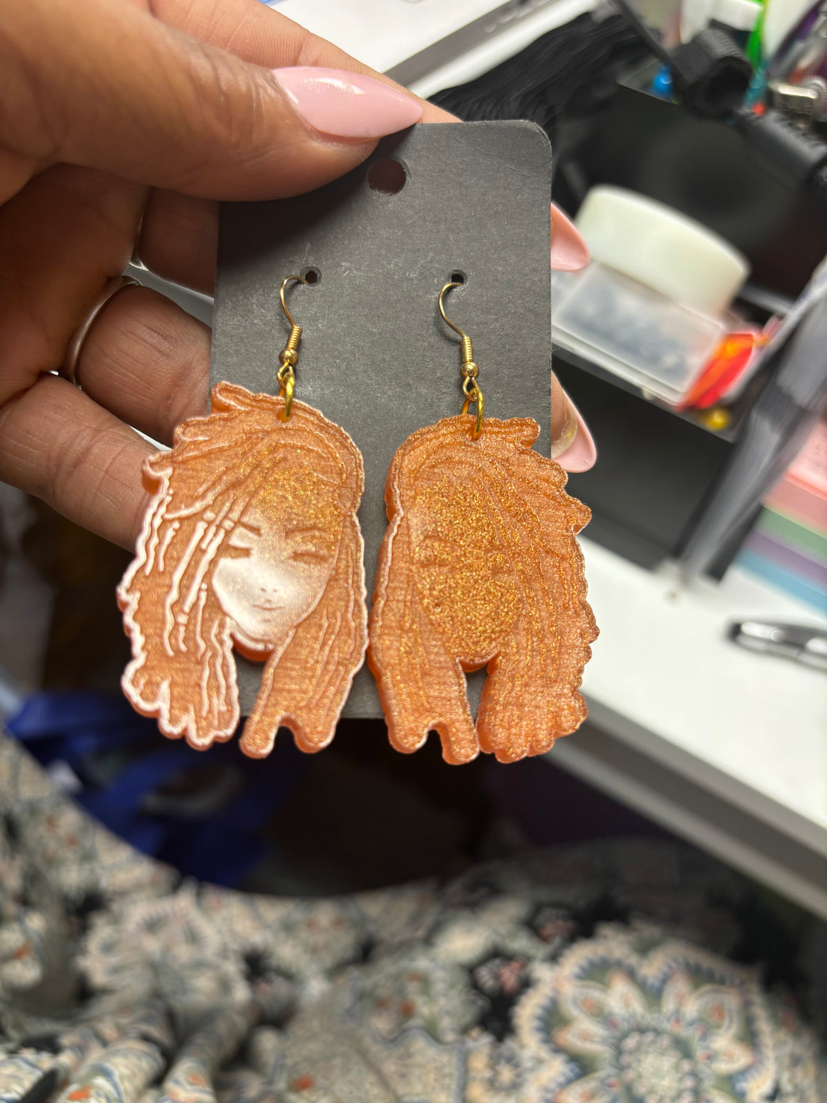 Dread Head Circle Earrings – Resin