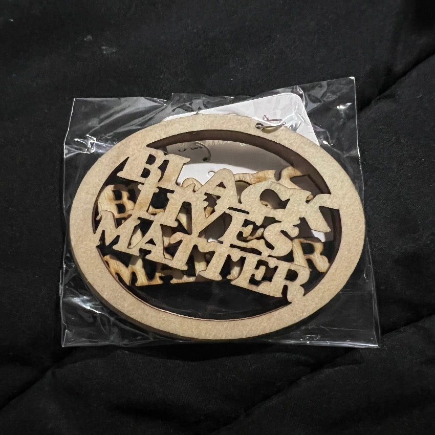 Black Lives Matter Circle Earrings – Natural or Black