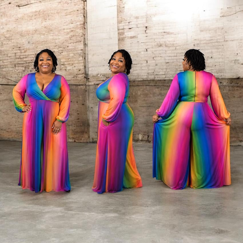 Rainbow Dreams Long Sleeve Maxi Jumpsuit