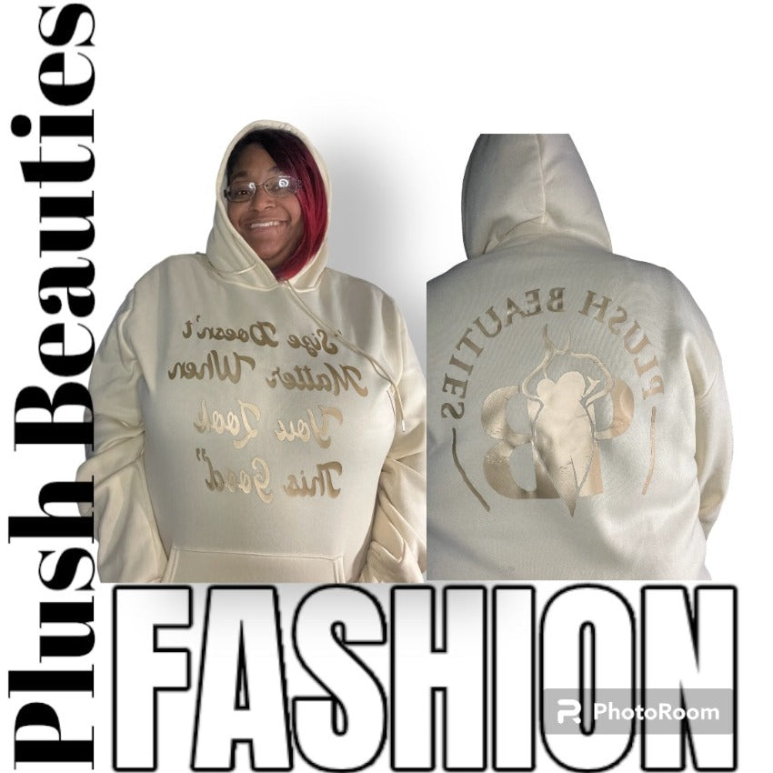 Apricot and gold slogan hoodie