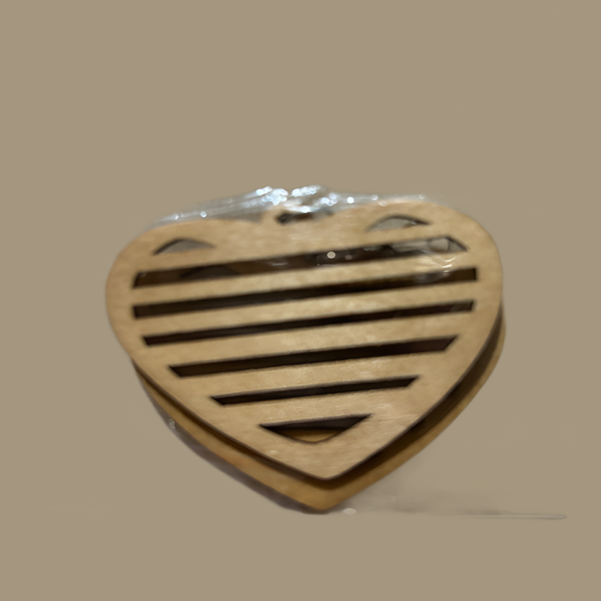 Heart Stripe Circle Earrings – Tan