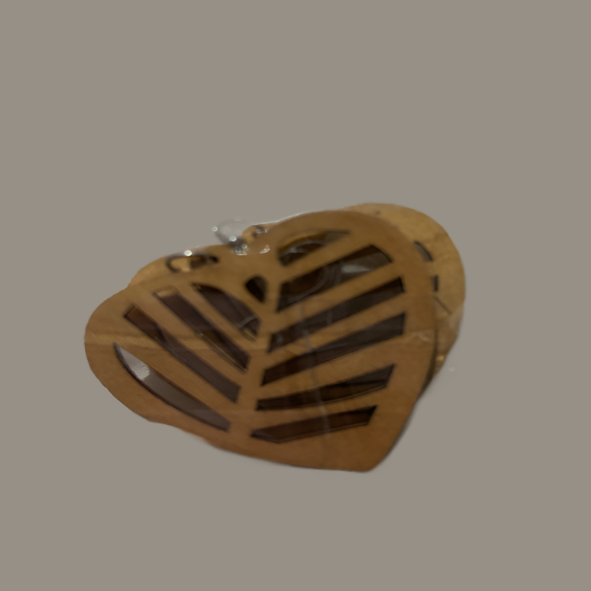 Heart Slices Circle Earrings – Tan