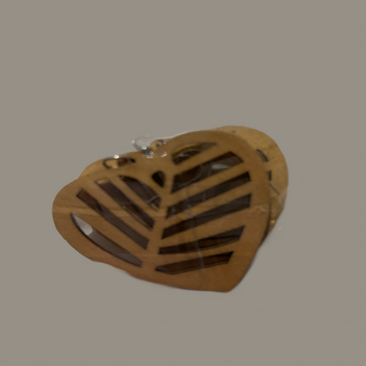 Heart Slices Circle Earrings – Tan