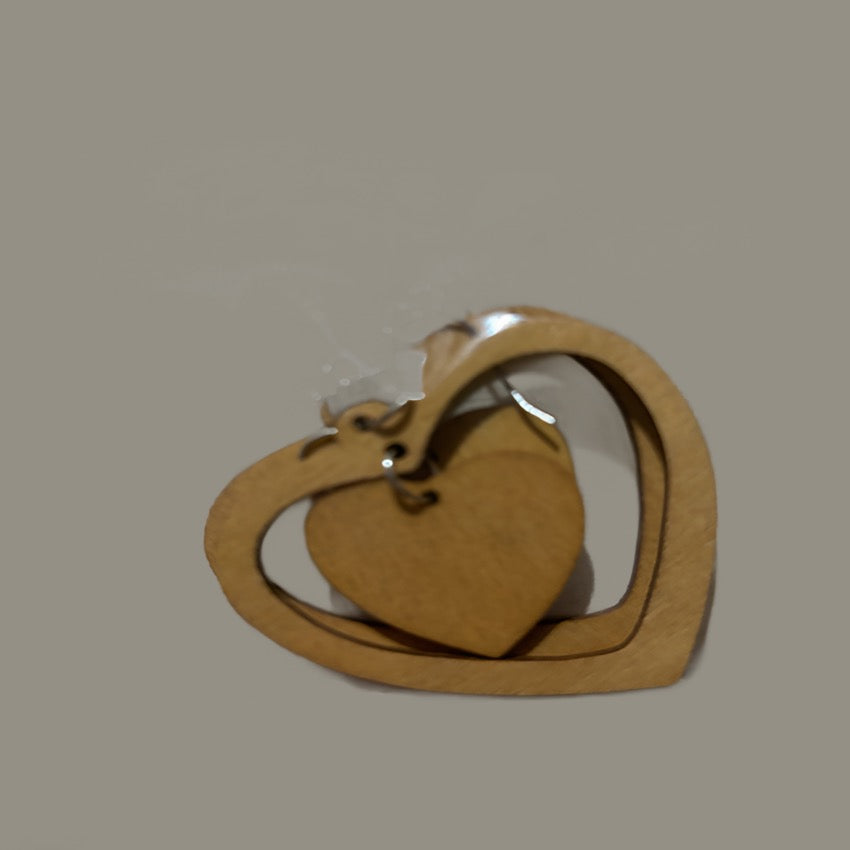 2 Hearts Circle Earrings – Tan