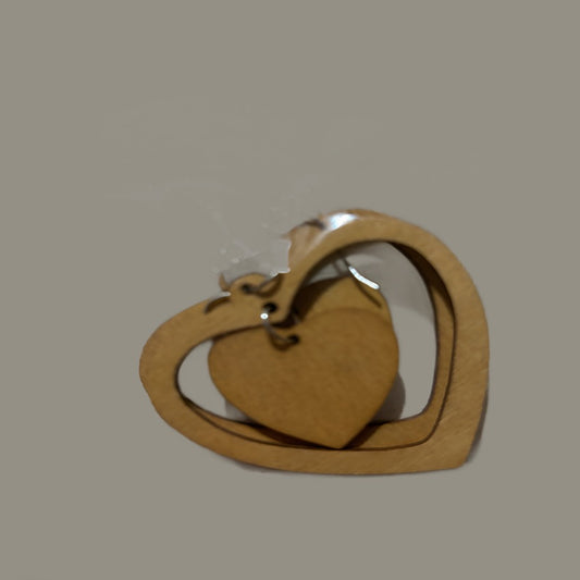 2 Hearts Circle Earrings – Tan