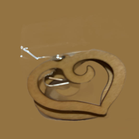 Heart Circle Earrings – Tan