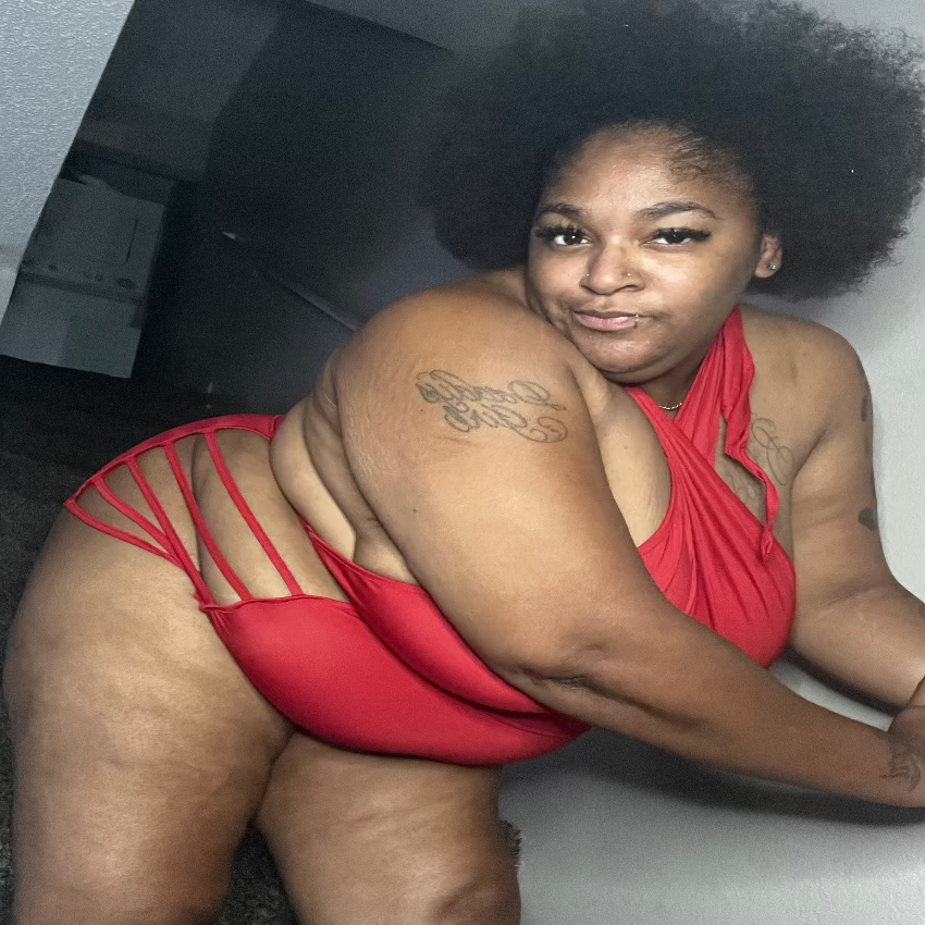 Eye Candy red one-piece swimsuit, third view